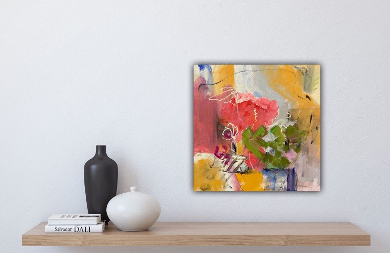 Flowers and Cacti 6: ©2020 Acryl auf Leinwand, 40 x 40 cm